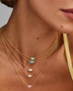 Mini Elisa Gold Satellite Short Pendant Necklace in Turquoise Magnesite | Kendra Scott Kendra Scot, Short Pendant Necklace, Opalite Crystal, Preppy Jewelry, Mini Blue, Christmas Wishlist, Kendra Scott, Mother Of Pearl, Turquoise