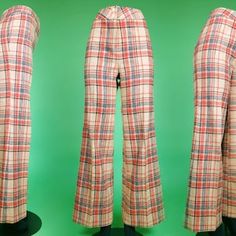 Vintage Wool Plaid Pants. 60s/70s High Rise Wide Leg. 3232 | Etsy UK Vintage Wide Leg Full Length Pants For Fall, Vintage Wide Leg Pants For Fall, Retro Wool Bottoms For Fall, Retro Plaid Pants For Fall, Vintage Plaid Pants For Fall, 70s Plaid, Hippie Plaid Pants, High Waisted Plaid Pants Vintage, 70s Plaid Pants