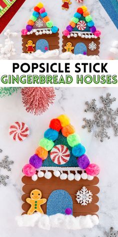 this popsicle stick gingerbread house is so cute and easy to make