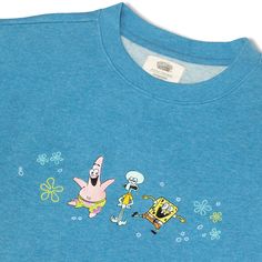 The gang’s all here on this Bikini Bottom blue embroidered crewneck! Take the Krusty Krew with you on your next adventure… they’re ready! 100% organic cotton Brushed on the inside for extra softness Gender neutral slim fit crew sweatshirt, designed to fall at the hip Cause-themed embroidery on left cuff Pre-washed to minimize shrinking Machine wash cool with like colors. Tumble dry low. Cool iron if needed. Made in India Annual Sale, Comfortable Socks, Embroidered Crewneck, Us Man, Crew Sweatshirts, Make You Smile, Women Empowerment, Sustainability, Gender Neutral