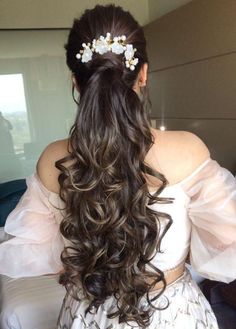 Bridal Ponytail Hairstyles That Every Bride Should Bookmark! New Hairstyles For Bride, Hair Design For Long Hair, Ponytail Hairstyles For Gown, Reception Hairstyles Ponytail, Ponytail Indian Hairstyles, Bridal Ponytail Hairstyles Indian, Engagement Hairstyles Ponytail, Ponytail Hairstyles For Engagement, Ponytail Hairstyles For Reception