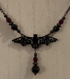 Gothic Filigree, Vampire Ball, Dark Necklace, Bat Pendant, Gothic Bracelet, Dark Jewelry