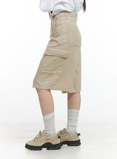 Product Detail Style : Street, Acubi Occasion : Back to school Detail : Cargo, Pockets Print : Solid Material : Cotton Length : Midi Fit : Wide fit Cotton100 Color : Beige, Brown Made in Korea Model Size Model is wearing size S and the color Beige. Height : 5'7" | 171cm / Top : XS / Bottom : S (25 inch) .prddescription table, .prddescription td, .prddescription th { border : 1px solid black; border-collapse : collapse; padding: 10px; } Size(Inch) Size Waist Hip Thigh Rise Hem Total Length S 27.6 Midi Pants, Fashion Cargo Pants, Festival Trends, Korean Street, Cargo Jeans, Low Rise Jeans, Korean Street Fashion, Lace Mini Dress, Beige Brown