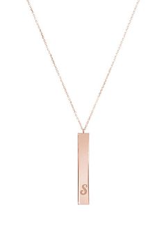 Gold Monogram Bar Both Sides Engravable Initial Gold Minimalist Rose Gold Necklace With Engraving Option, Minimalist Rectangular Necklace With Engraving Option, Minimalist Engraved Yellow Gold Bar Necklace, Minimalist Gold Name Necklace With Engraving Option, Minimalist Laser Engraved Rectangular Necklace, Minimalist Rectangular Pendant Necklace With Engraved Text, Minimalist Rectangular Laser Engraved Necklace, Classic Engraved Rectangular Bar Necklace, Classic Gold Engraved Bar Necklace