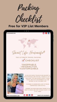 the ultimate guide to packing checklist for vlp list members, with text overlay