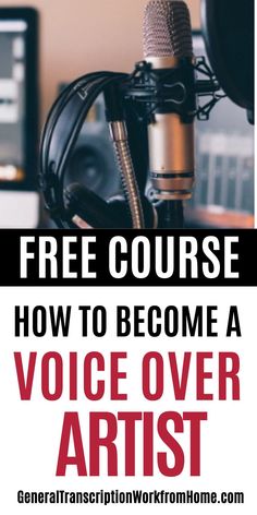 a microphone with the words free course how to become a voice over artist