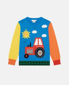 Playful Crew Neck Knitted Sweater, Playful Crew Neck Sweater For Fall, Playful Crew Neck Fall Sweater, Playful Fall Sweater For Playtime, Playful Knitted Sweater For Spring, Multicolor Fall Sweater For Playtime, Playful Spring Knitted Sweater, Playful Knitted Spring Sweater, Playful Winter Sweater For Playtime