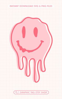 pink color drippy smiley face svg file, instant download from graphic tag etsy shop, click link to shop. Droopy Smiley Face, Droopy Smiley Faces, Smiley Face Illustration, Painting Vibes, Drippy Smiley Face, Svg Smiley Face, Smiley Graphic, Smiley Face Svg, Face Illustration