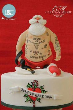 a cake that has a santa clause on it