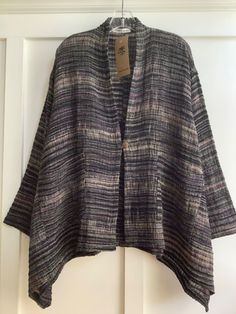 NWT Yasuko Kurisaka Handwoven Jacket Length 27 1/2" Underarm to underarm 27" The center of neck to the end of sleeve 32 1/2" Hip across the front 32" All sales are final. Please ask all the questions before buying it now. Thank you. Yokosuka Jacket, To The End, The End, Hand Weaving, Thank You