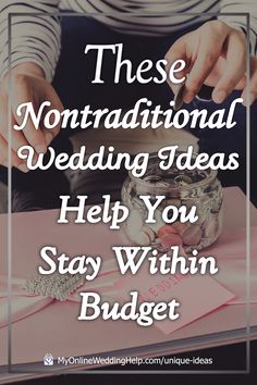 How to Stay Within Your Wedding Budget By Taking the Road Less Traveled. These nontraditional wedding ideas will help you stay within your budget. It's a WHOLE BUNCH of unconventional wedding ideas on a budget to think about as you plan a wedding. Only on the MyOnlineWeddingHelp.com blog. 2nd Wedding Ideas, Queer Wedding Ideas, Interactive Wedding Ideas, Wedding Nontraditional, Unconventional Wedding Ideas, Nontraditional Wedding Ideas, Frugal Wedding Ideas, Wedding In May, Traditional Wedding Favours