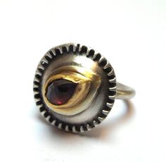 SALE - Garnet Ring - Silver and gold ring - Stacking Ring - Rose Cut Ring - Gemstone ring - free shi Gold Ring Stacking, Silver And Gold Ring, Rose Cut Ring, Garnet Ring Silver, Peridot Pendant, Blue Topaz Pendant, Gold Statement Ring, Ring Stacking, Gold Ring Stack