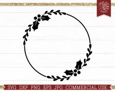 christmas wreath with holly leaves and bells svg dxf eps png example