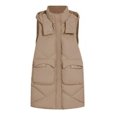 Women'S Casual Zipper Pocket Loose Hooded Sleeveless Long Coat Vest Features: Function: It provides lightweight comfort along with soft and warm function.lightweight soft fabric for a comfortable feminine ,easy to wear,no wrinkles Great for casual indoor or out door wear,Date, Vacation,Hang out, give you fashion and happiness. It is made of materials,durable enought for your daily wearing It is made of materials, durable for your daily wearing! Design style: Casual coat Solid vest zipper pocket Cheap Oversized Outerwear From Forever 21, Beige Long Puffer Vest, Sleeveless Long Coat, Casual Fall Jacket, Woman Vest, Womens Puffer Vest, Womens Jackets Casual, Quilted Puffer Vest, Long Vests