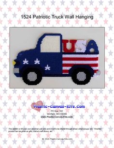 a blue truck with an american flag painted on it's side and the words patriotic truck