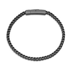 Add a trendy fashion element to your casual-chic looks with this black ion-plated solid stainless steel foxtail chain bracelet for men. Crafted in solid stainless steel with black ion plate This 4.0mm-wide foxtail chain features polished and satin-finished details for subtle contrast. Great simply worn alone or layered with your other favorite bracelet styles This 9.0-inch bracelet secures with a bayonet clasp. Rope Bracelet Men, Bracelet Styles, Black Plates, Bracelet For Men, Jewelry Outfit, Rope Chain, Stainless Steel Bracelet, Fashion Bracelets, Chain Bracelet