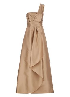 Beige Alberta Ferretti dress for woman - High neck - One shoulder strap - Front drapping detail - Wide hem - Side zip fastening Composition: 85% Polyester, 15% Silk Fabric 2:, 78% Polyamide, 22% Elastane Lining:, 60% Acetate, 40% Cupro | Alberta Ferretti Women's Dress With Drapping in Beige | SS24 Mikado Dress, Versace Shop, Shop Dress, Embellished Gown, Dress For Woman, Alberta Ferretti, Top Designer Brands, High End Fashion, Yoga Wear