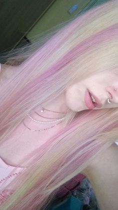 Ethereal Nature, Skunk Hair, Pink Blonde Hair, Blonde With Pink