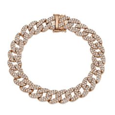 14KT Gold 4.36 Carat Total Weight Round Brilliant Diamond Pave Curb Chain Bracelet. 0.40" Width. Diamond Chain Bracelet, Fade Haircut Curly Hair, Mens Diamond Jewelry, Bling Ideas, Gemstone Diamond Ring, Outfits Everyday, Curb Chain Bracelet, Diamond Fashion Rings, Diamond Chain