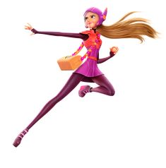 a cartoon girl is jumping in the air