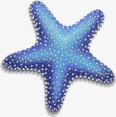 a blue starfish with white dots on it