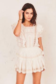 Natasha Dress (Violet Splash Hand Dye) - Women's Dresses | LoveShackFancy.com White Cotton Summer Dress, Stella Dress, Cotton Dress Summer, Italian Outfits, White Dresses For Women, Mini Dresses For Women, Summer Party Dress, Lace White Dress, Lace Mini Dress