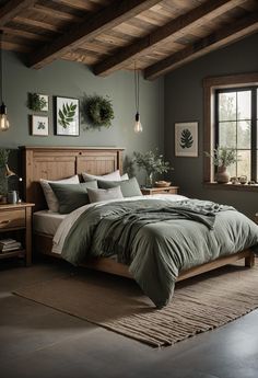 #girlsroom #bedroomideas #dormdecor #bohobedroom #bohochic #homedecortips Gray And Sage Green Bedroom, Small Rustic Bedroom Ideas, Cream And Sage Bedroom, Sage Green And Grey Bedroom, Green And Grey Bedroom, Cozy Grey Bedroom, Sage Green And Grey, Sage Bedroom, Bedroom Moodboard