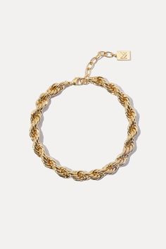 Your next chunky must-have is here! The Sloane Bracelet is equal parts bold and feminine. The twisted chain makes for a classic design that will be in style for years to come.
STYLING TIP: For a contrasted stack, pair the Sloane Bracelet with the Fashion Jackson and London Bracelet.
18k gold-plated brass
7.5mm chain width
Available in 4 lengths
5.5" plus 1.5" extender
6.5" plus 1.5" extender
7.5" plus 1.5" extender
8.5" plus 1.5" extender                
If you are in between sizes we suggest sizing up to get a full dangle
Click here for Size Guide Twisted Chain, Fashion Jackson, Necklace Extender, Virtual Fashion, Ladies Boutique, Earring Backs, Chain Pendants, Silver Bracelets, Chain Bracelet