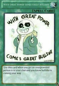 a card with an image of a cartoon character