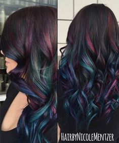 Butter Blonde, Oil Slick Hair, Ariel Hair, Slick Hair, Brunette Ombre, Hair Rainbow, Galaxy Hair, Rainbow Hair Color, Hair Extensions Clip