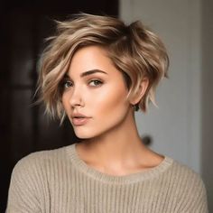 The “Bubble Bob” Cut Is Trending – Here Are 25 Amazing Ideas For You Choppy Assymetrical Bob, Women’s Short Hair Long On Top, Short Haircuts For Oval Face Shape Women, Asymmetrical Bob Medium, Sassy Pixie Haircut, Bob Haircut For Fine Hair, Messy Short Hair, Hair Idea, Awesome Hair