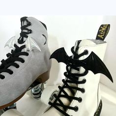 Pastel Goth Shoes, Skates Shoes, Vampire Fashion, Goth Shoes, Bat Wing