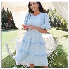 Beautiful Rachel Parcell Rare Blue Puff Sleeve Ruffle Flare Midi Dress. Worn A Few Times But Is Great Condition. Flare Midi Dress, Rachel Parcell, Puff Sleeve, Color Blue, Midi Dress, Womens Dresses, Women Shopping, Dresses, Blue