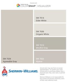 the color scheme for sheryln williams's paint swats, including gray and white