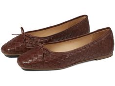 Bernardo Gwynn Woven - Women's Shoes : Mahogany : Walk comfortably with elegance in the slip-on style Bernardo Gwynn Woven flat sandals with square toe silhouette and cute bow detailing on the vamp. Its upper, lining and insole is crafted from luxurious leather. Slight block heels. Man-made outsole. Made in Brazil. Measurements: Heel Height: 1 4 in Weight: 6 oz Product measurements were taken using size 9, width M. Please note that measurements may vary by size. Cute Bow, The Vamps, Cute Bows, Product Reviews, Flat Sandals, Women's Shoes, Block Heels, Brazil, Heel Height