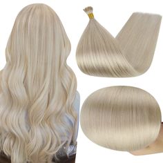 PRICES MAY VARY. [Real Human Hair,Smooth And Shiny]Our Hair Extensions Are Made Of Human Hair,Smooth As Your Own Hair.They Are Heat-Resistant And Offer Durability Compared To Synthetic Alternatives.The Smooth Texture Ensures A Seamless Blend With Your Natural Hair,Providing You With Ultimate Comfort And Confidence. [Italian Keratin]Full Shine Pre Bonded Hair Extension Is Made From Italian Keratin Which Is A Protein Component Found In The Natural Hair.Keratin Glue Is Not Harsh On Your Hair And Sc I Tip Extensions, Platinum Blonde Hair Extensions, Hair Platinum Blonde, Fusion Extensions, Micro Ring Hair Extensions, Bonded Hair Extensions, Cold Fusion, Fusion Hair Extensions, Hair Keratin