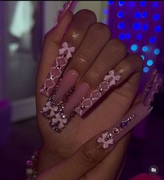 Valentine Nails Pink, Nail Designs Bling, Luxury Nails, Manicure Y Pedicure, Fire Nails, Cute Nail Designs, Best Acrylic Nails