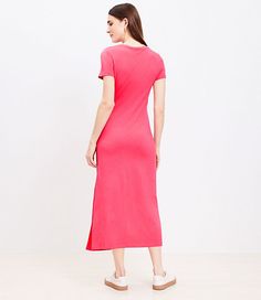 Gathered side ties shape the silhouette of this modern-minimalist, soft knit midi dress with effortless artful chic. Round neck. Short sleeves.,Hit:Hit: Midi - Hits at mid-calf,Imported:Imported,Fit:Fit: Shift � fits straight and relaxed,Length:48 1/2" from top back neck to hem, measured from a size 8/M,Fabrication:60% Cotton 40% Rayon,Garment Care:Machine Washable Loft Side Tie Midi Dress Size Small Sakura Women's by Loft Size Regular - S Sakura Women's Shift, Knit, Regular, Crew, Neck, Short, Spring Midi Dress With Relaxed Fit And Side Slits, Spring Midi Dress With Side Slits And Relaxed Fit, Casual Cotton Midi Dress With Side Slits, Relaxed Fit Midi Dress With Side Slits, Casual Longline Midi Dress With Side Slits, Casual Solid Midi Dress With Side Slits, Spring Midi Dress With Side Slits For Loungewear, Casual Stretch Midi Dress Longline, Casual Spring Maxi Dress With Side Slits