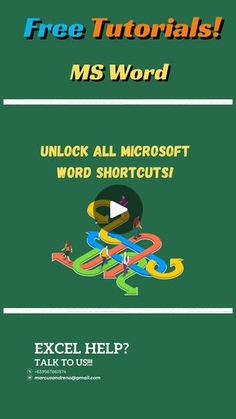 an image of the text, free microsoft ms word unlock all microsoft word shortcuts