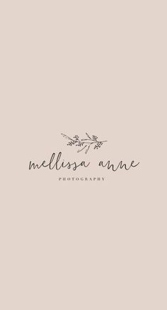 the words mellisa anne are written in black ink on a light pink background