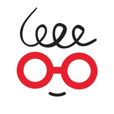 an image of a face with glasses on it's forehead and the words eee written