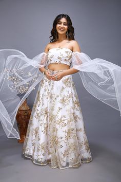 Ruffle Net Sleev Organza Lehenga Choli Fancy Outfit for Functions Indian Wedding lehnga for womens Bridesmaid Outfit Designer choli Suit 1 white long stylist choli sleev  all size available embroidery work on choli fancy ouutfit Designer Choli, Outfit Designer, Fancy Outfit, Organza Lehenga, Lengha Choli, Embroidered Lehenga, Bridesmaid Outfit, Fancy Outfits, Lehenga Choli