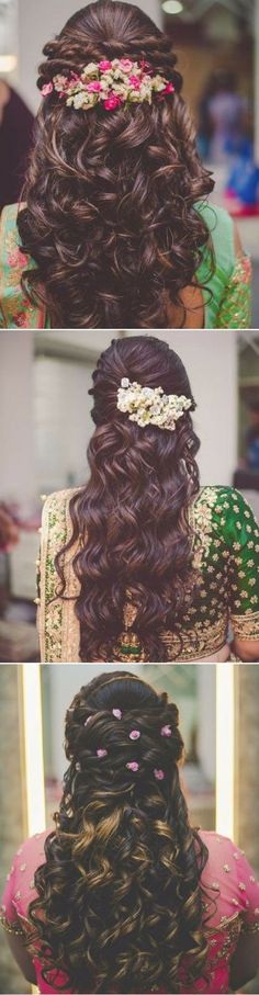 the back of a woman's head with long curly hair