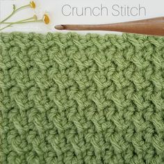 the crochet stitch is being worked on