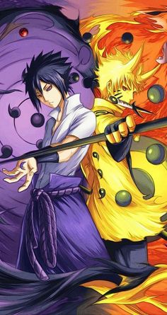 Uchiha Sasuke and Uzumaki Naruto in Sage of Six Paths Mode Wallpaper for iOS Android and Phones Anime Character, The Story, Wattpad, Iphone, Anime