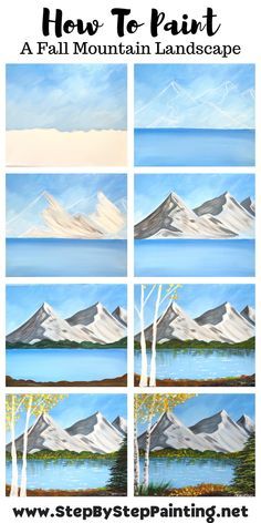 how to paint a mountain landscape with step by step instructions