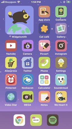 an iphone screen with icons on it