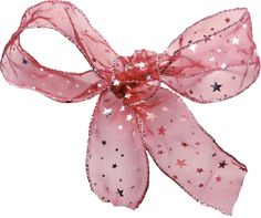 a pink bow with stars on it