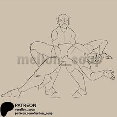 a drawing of two men wrestling each other with the words patreon written below