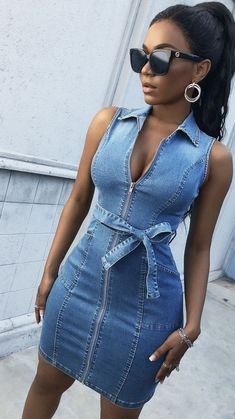 Clothes Stayl, Vestidos Jeans, African Inspired Clothing, Denim Fashion Women, All Jeans, Fashion Nova Dress, Denim And Lace, Short Dresses Casual